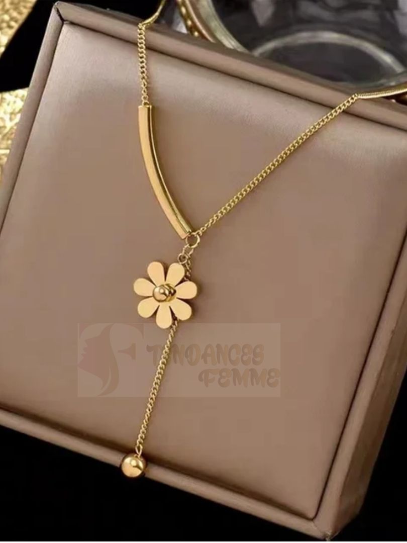 collier doré acier inoxydable femme