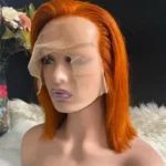 Perruque lace frontale aubern cuivré lisse