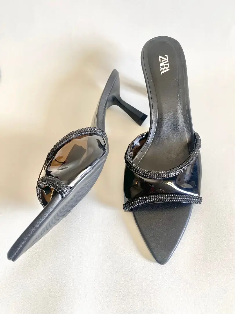 sandales à talon moyen strass