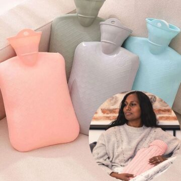 bouillotte à eau chaude avec housse douce pour soulager les douleurs