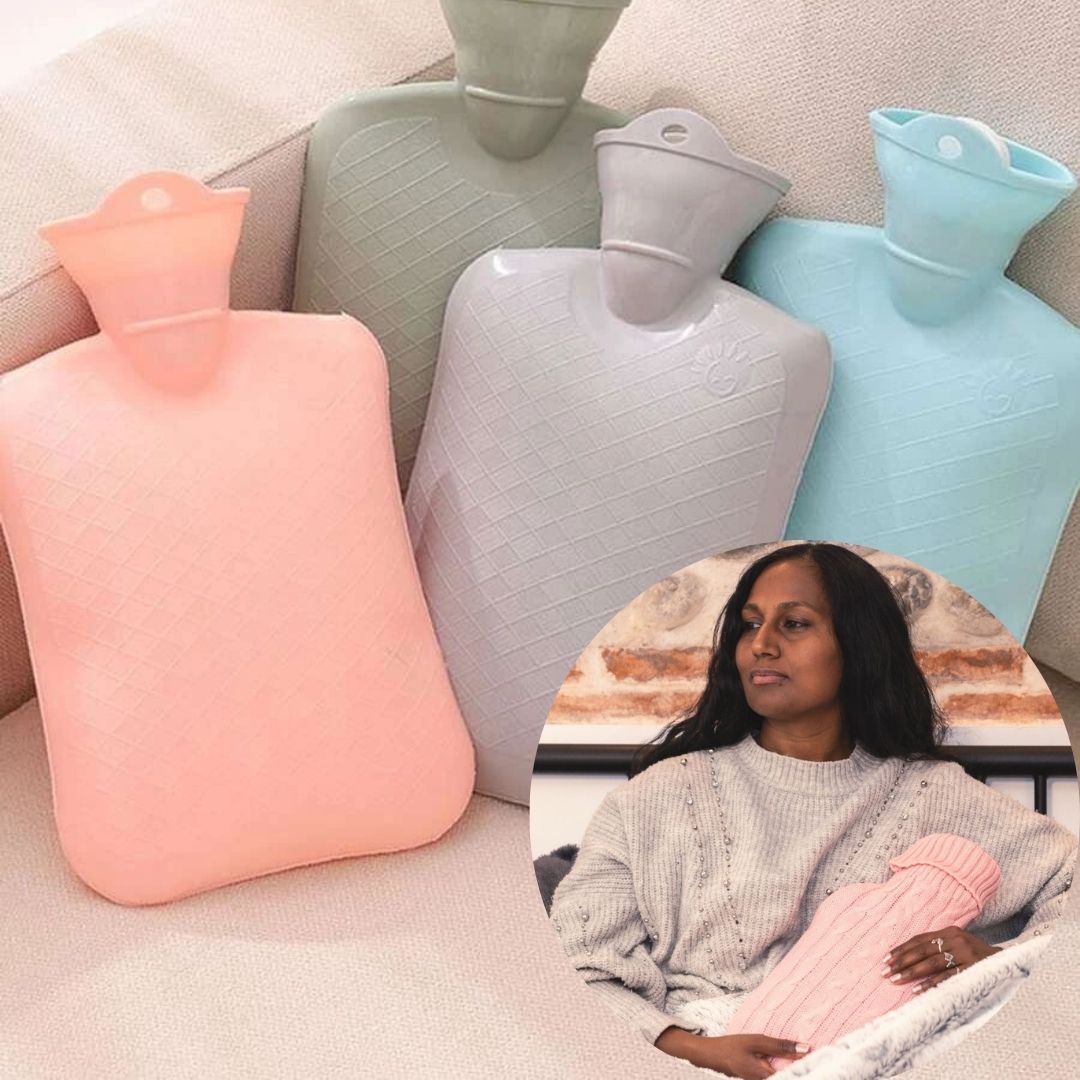 bouillotte à eau chaude avec housse douce pour soulager les douleurs